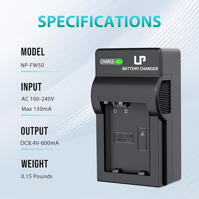 NP-FW50 Battery Charger, LP Charger Compatible