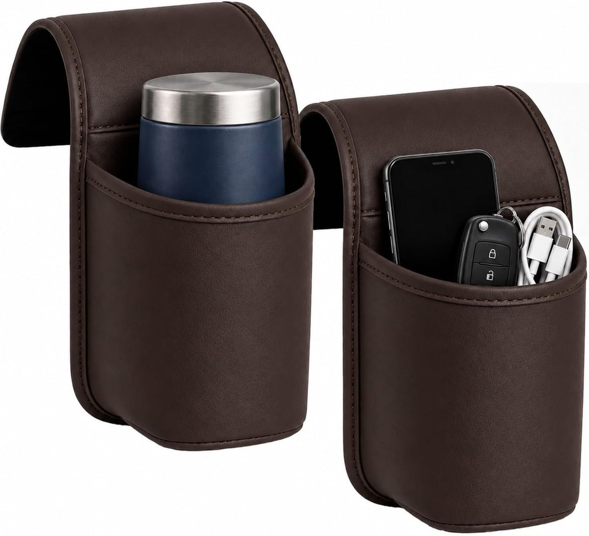 2027 New Leather Car Door Cup Holder for Window，Beige：2