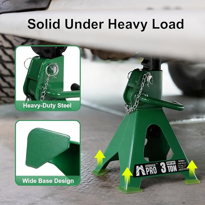 Jack Stands 3 ton, Car Jack Stand with Double Security Locking Pins 6000 lbs Capacity, 2 Pack