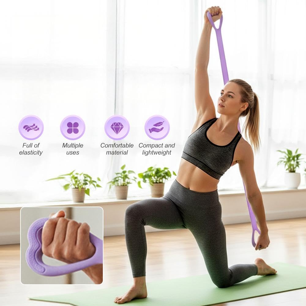 Skiennix 3PCS Resistance Bands - Figure 8 Elastic Bands for Arm, Back & Shoulder Training | Ideal for Yoga & Pilates