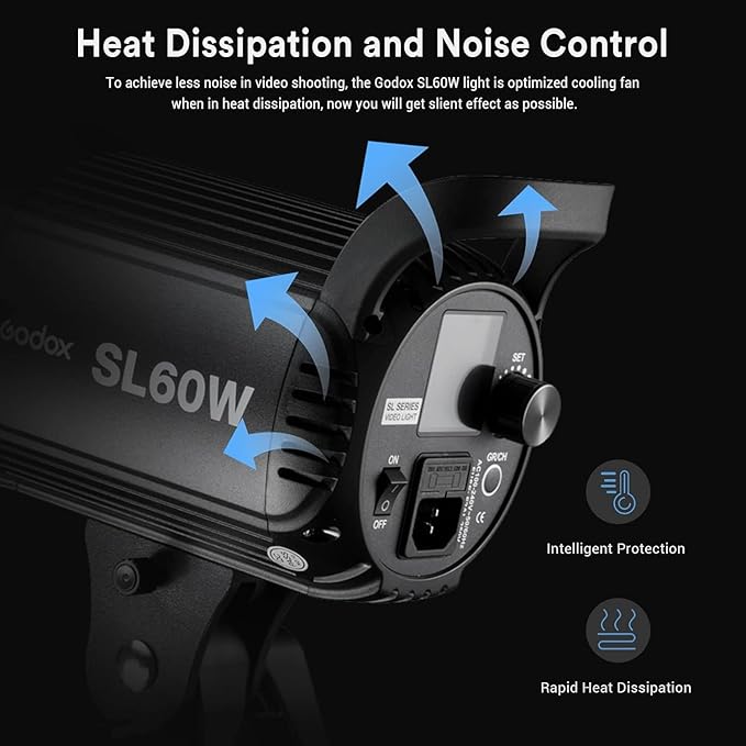 Godox SL-60W SL60W Daylight Led Video Light, 5600K Bright Studio Led Light