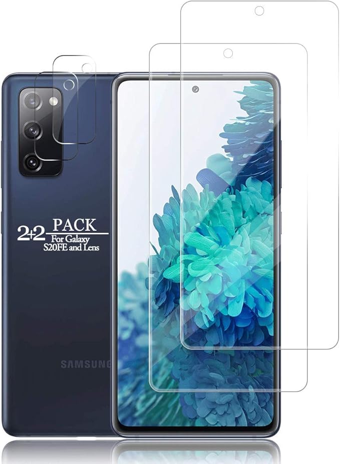 Galaxy S20 FE HD Clear Tempered Glass Screen Protector + Camera Lens Protectors