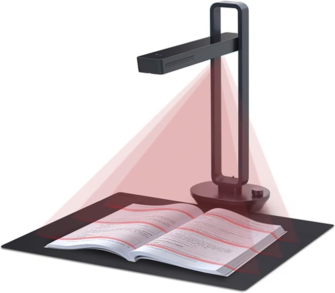 CZUR Aura Pro Portable Book Scanner, A3 Document Scanner, Auto-Flatten &