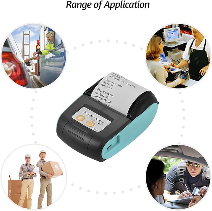 Thermal Receipt Printer, PT-210 58mm Portable Thermal Printer Handheld Ticket