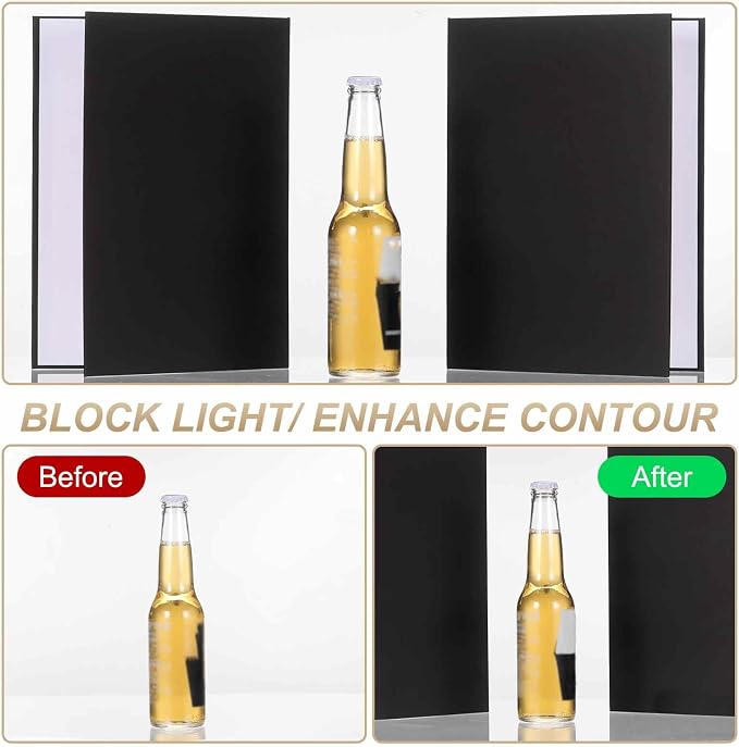 2Pcs 11"x8" Light Reflector 2 in 1 Photography Reflector Cardboards, Foldable &