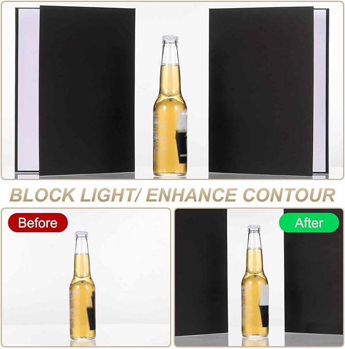 2Pcs 11"x8" Light Reflector 2 in 1 Photography Reflector Cardboards, Foldable &