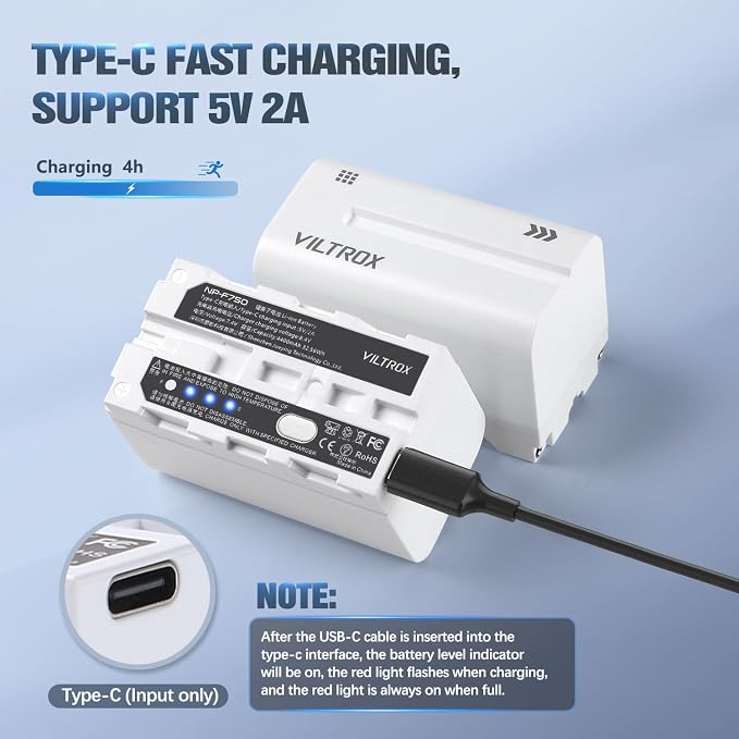 VILTROX NP-F750 Battery 2 Packs, Replacement