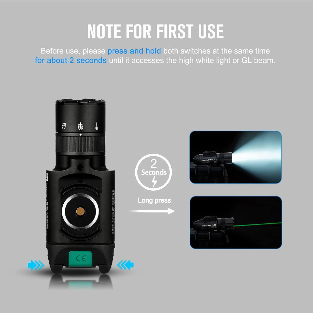 OLIGHT Baldr Pro R Tactical Flashlight - 1350 Lumens Magnetic USB Rechargeable with Green Beam & White LED