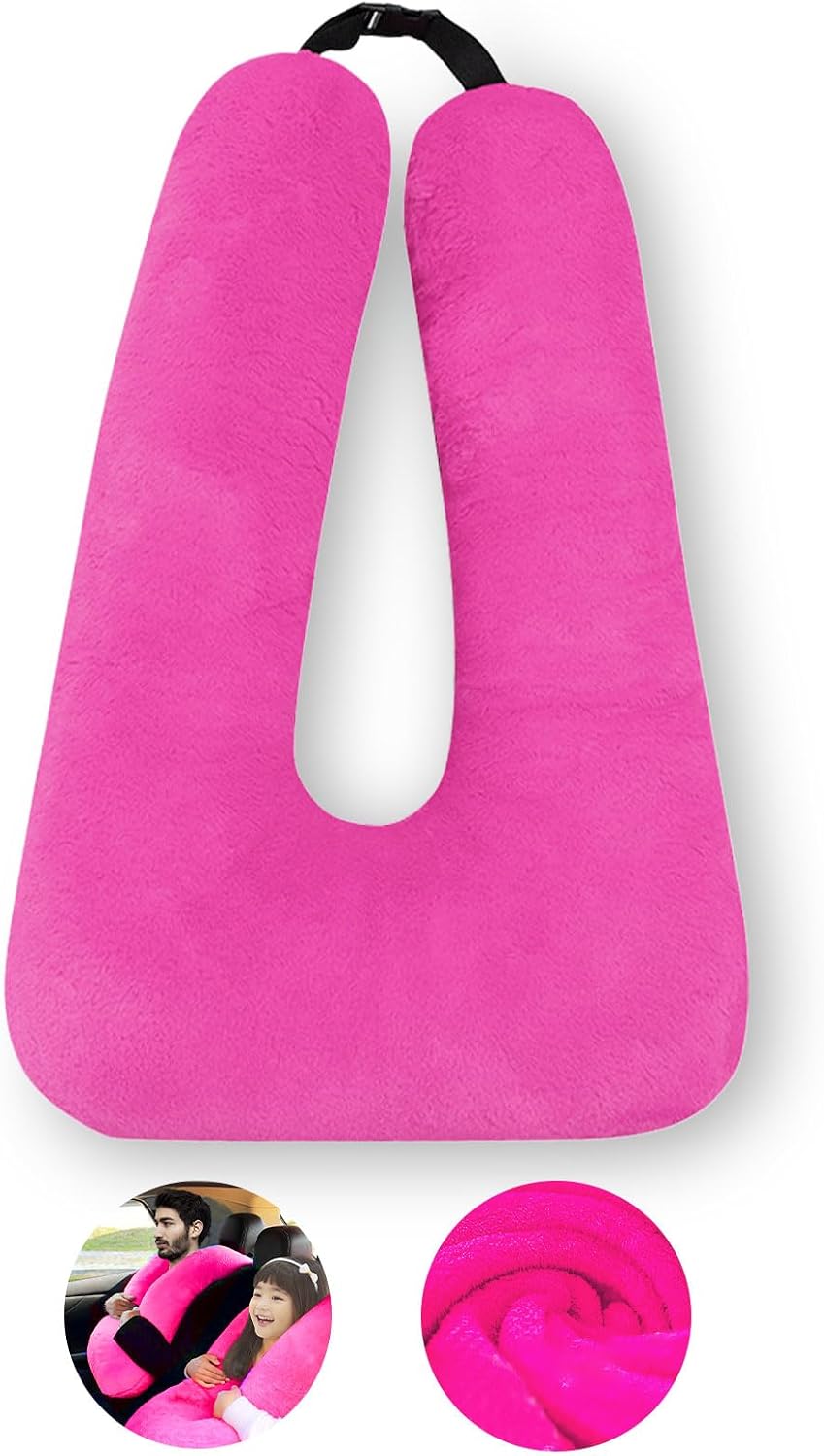 Travel Pillow, Travel Pillow for Kids, Sleeper Hold Pillow Travel, Removable U-Shaped Pillow for Adults and Children to Support Head and Body in The Back Seat of Long Car Trips (Black)