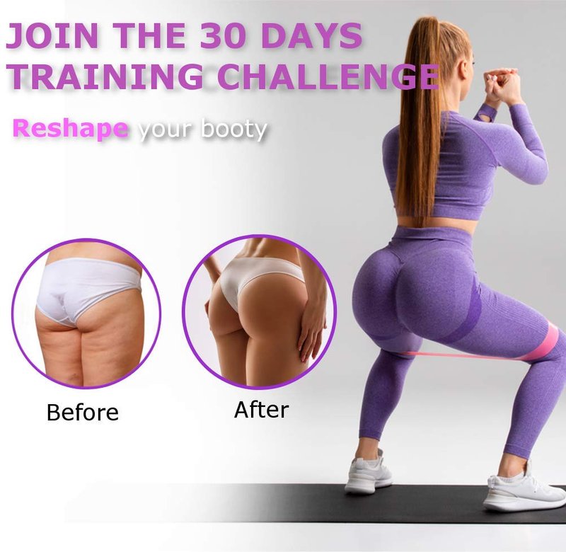 Vikingstrength Booty Bands, Resistance Bands, 3 Levels Exercise Workout Elastic Bands for Legs and Butt, Non-Slip Glute Hip Thigh Band, Booty Bands for Woman Gym Work Out + V-Strength Workout App