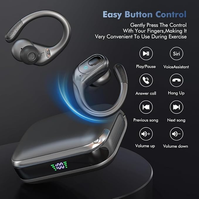 sajawass Wireless Earbuds, Sports Bluetooth Headphones