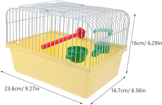 Besportble Portable Bird Cage for Travel with Food Box and Waterer Spacious Parakeet Carrier with Perch for Lovebirds and Small Birds Durable Yellow Design