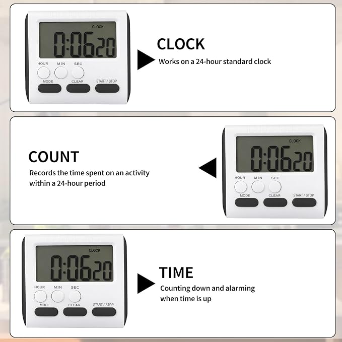 Mudder 6 Pack Digital Kitchen Timer