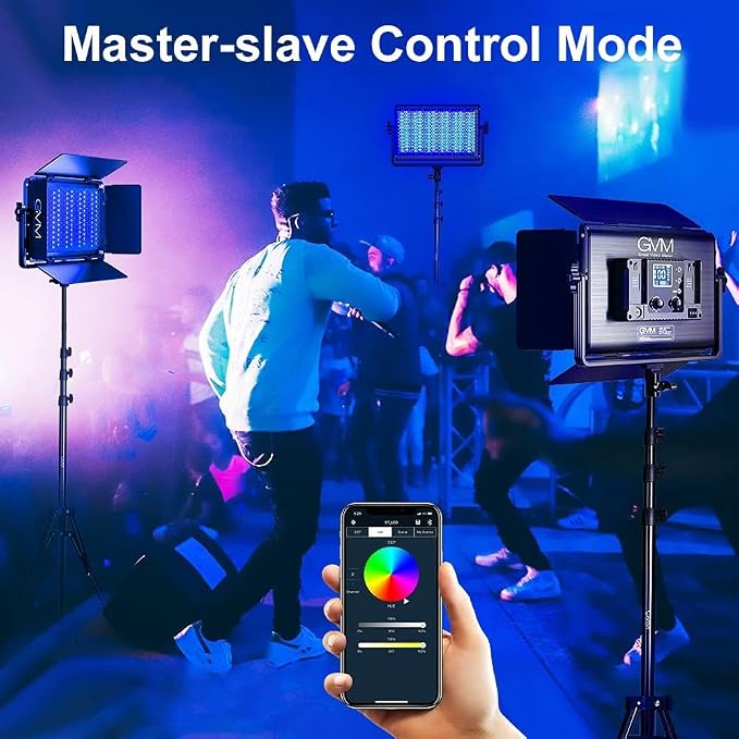 GVM 1300D RGB Video Light with Softbox, 65W LED Video Lighting Kit,