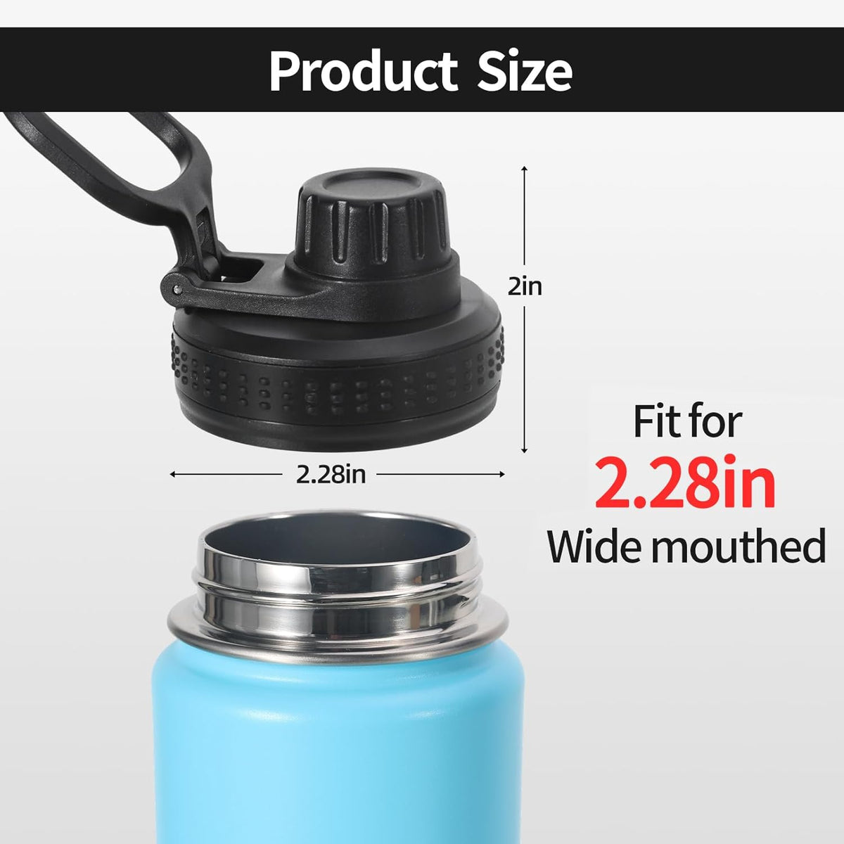 Thermoflask Lid Replacement - Leak-Proof Spout Lid for 12 oz, 14 oz, 18 oz, 32 oz, 40 oz, 64 oz | 2-Pack