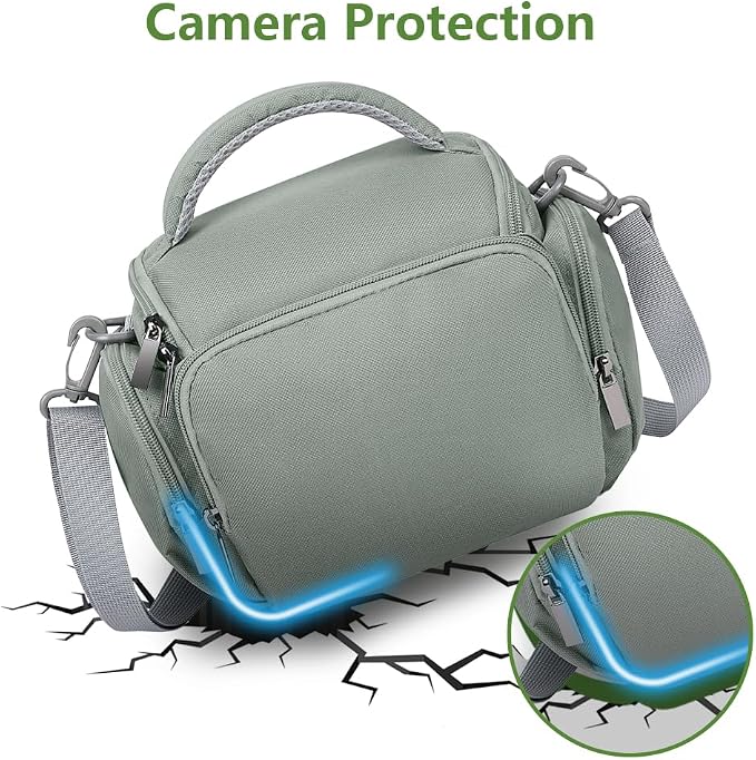 Ainiv DSLR Camera Bag, Waterproof Anti-Shock SLR Camera Case, Large Adjustable