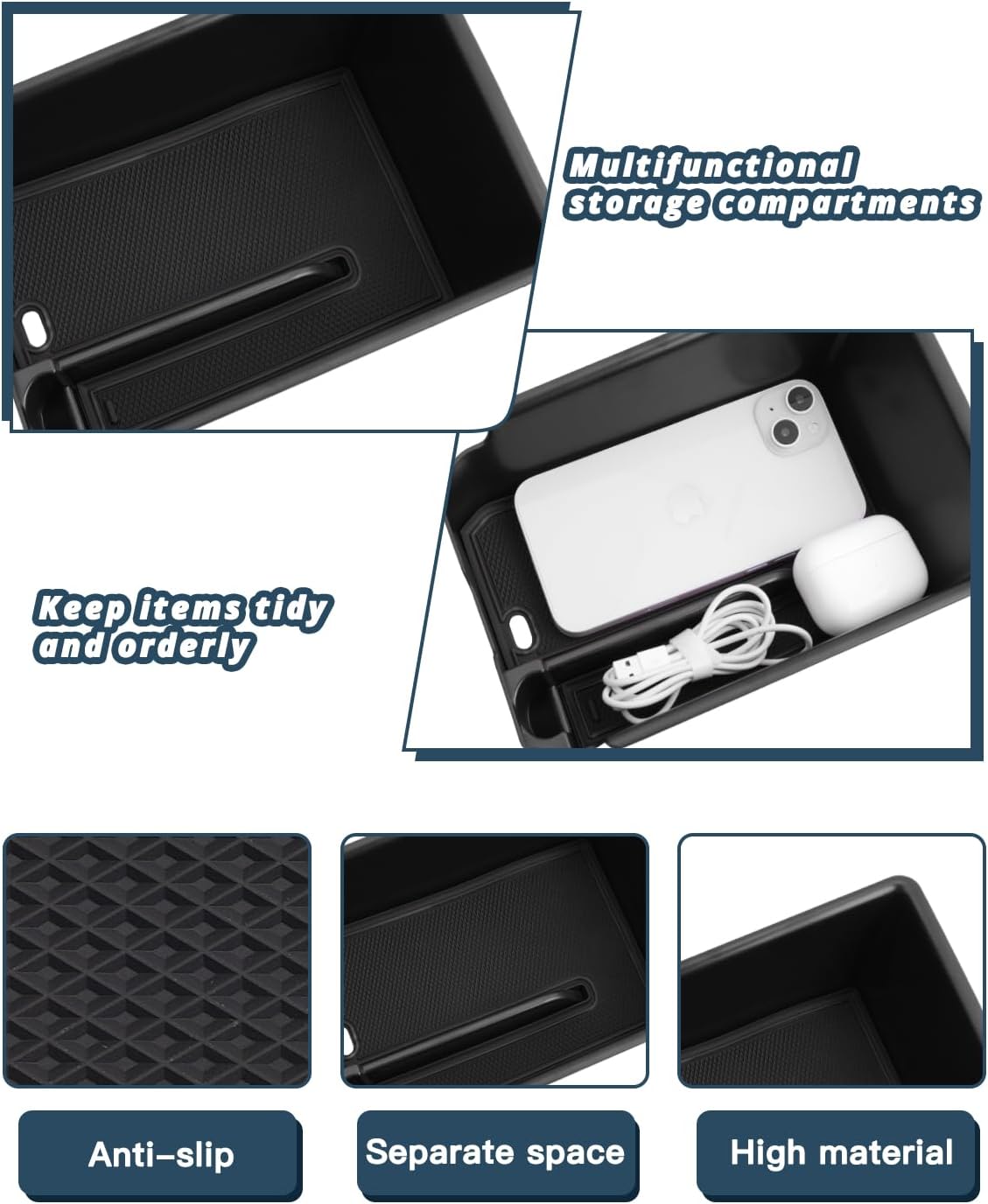 Ruiya 2025 2026 BMW X4 Center Console Organizer for 2026 BMW X4 Accessories ABS Material Armrest Console Glove Tray Compatible with (2019-2026) BMW X4 G02 & (2018-2024) BMW X3 G01