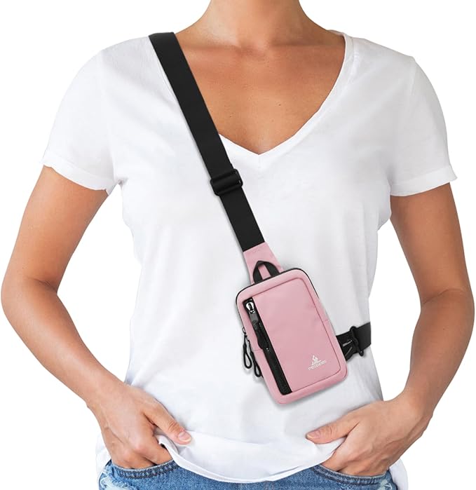 Peicees Small Crossbody Bag for Men Women Mini Sling Bag Travel Running Phone