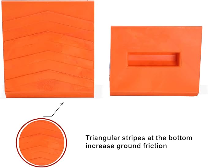 Wheel Chocks, Rubber Wheel Chock with Curved, Durable, Non-Slip, Solid Trailer Wheel Chocks for Boat Trailers, RV, Truck, Camper, 30000lbs, 4pack (Orange)