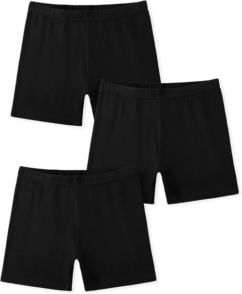 HASMES Girls Bike Shorts - Comfortable Cotton Under Dress Shorts for Dance & Running | 3 Pack