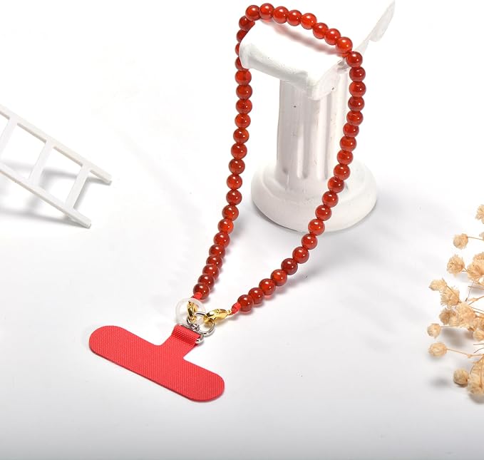 Agate Beaded Phone Wrist Strap for Women Men Stone Beads Charm Handmade