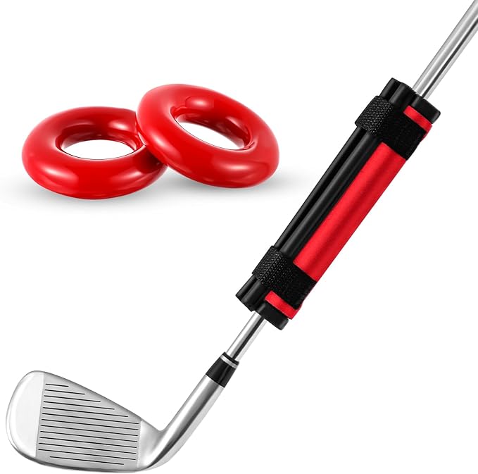 Golf Club Weights Golf Swing Weights for Practice and Warm Up Golf Swing Trainer Rings Golf Swing Weights Stripe with 2 Pcs Weighted Golf Donut Accessory Equipment Tool for Golf Clubs