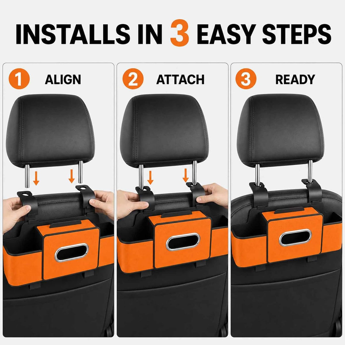 Car Headrest Organizer for Ram 3500, Tissue Cup Holder