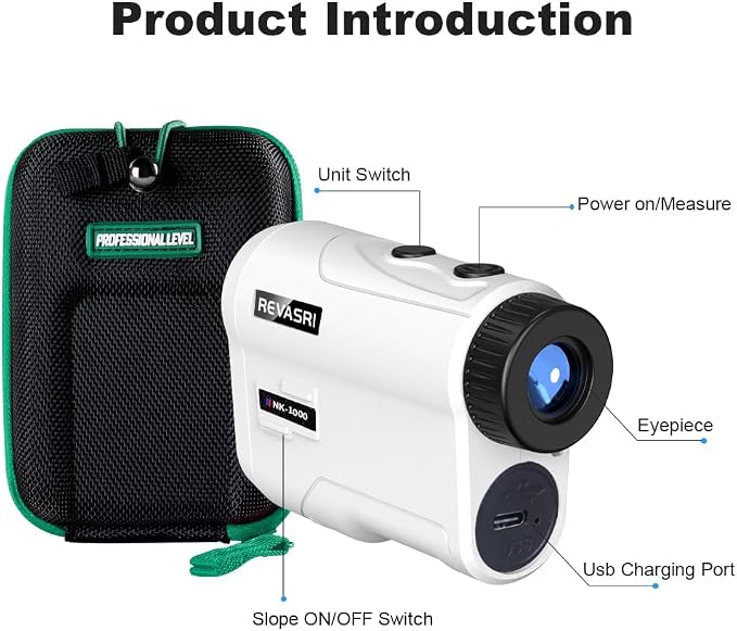REVASRI Golf Rangefinder with Slope and Pin Lock Vibration, External Slope