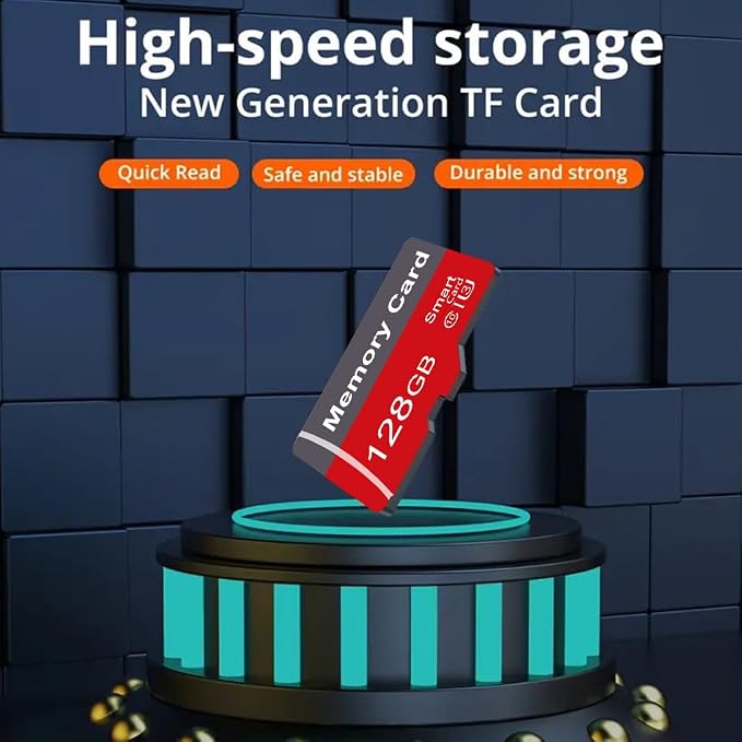 2 Pack Memory Card 128GB with Adapter, High Speed TF Card, UHS-I C10 A1 Memory