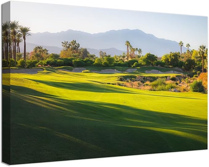 USA California Indian Wells Golf Course Wall Art for Living Room Bedroom Bathroom Home Decorations Golf Course in Palm Picture Poster Canvas Prints Modern Artwork Framed Ready to Hang(12''H x 16''W)