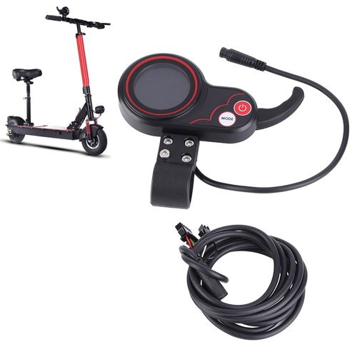 equlup 6pin Display Thumb Throttle, 2 in 1 Speedometer Manual Control Panel 3.6cm/1.4in Display Screen Thumb Throttle Replacement for Electric Scooter (60V)