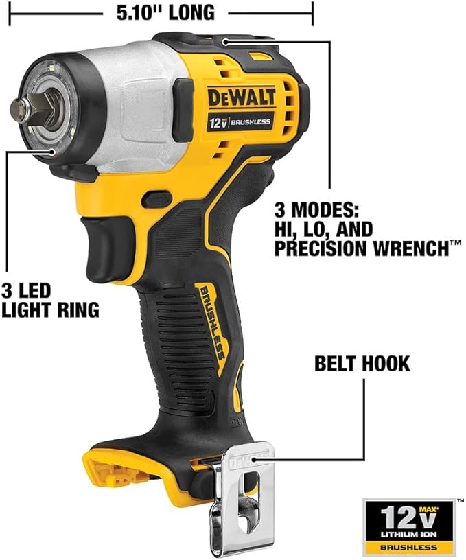 DEWALT XTREME 12V MAX* Impact Wrench, Cordless Kit, 3/8-Inch (DCF902F2)