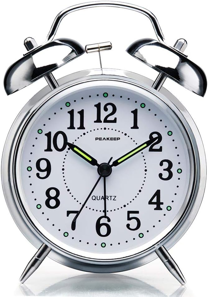 Peakeep 4 inches Twin Bell Loud Alarm Clock