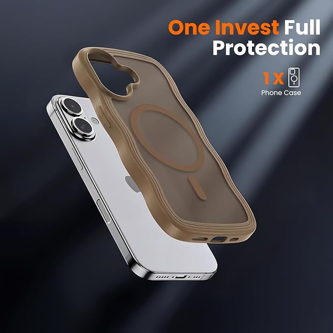 toushion for iPhone 17 Case Cute Brown, Fits MagSafe, Matte Skin Feeling Back