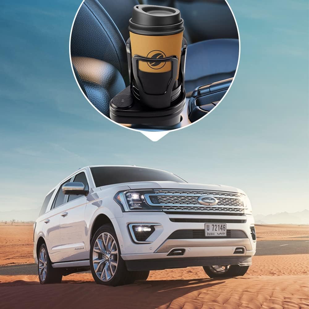 Car Cup Holder Expander for Toyota Corolla Cross 2026 2022-2025, Cup Holder Adapter with Expandable Arm and Adjustable Base,Matte Black