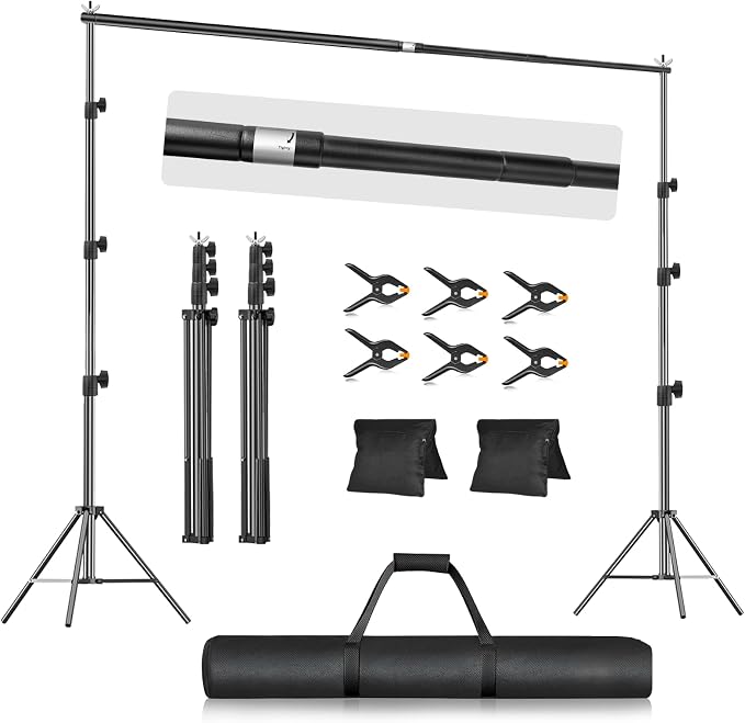 EMART 10x8.5FT Backdrop Stand, Photo Video Studio Adjustable&Lockable Heavy