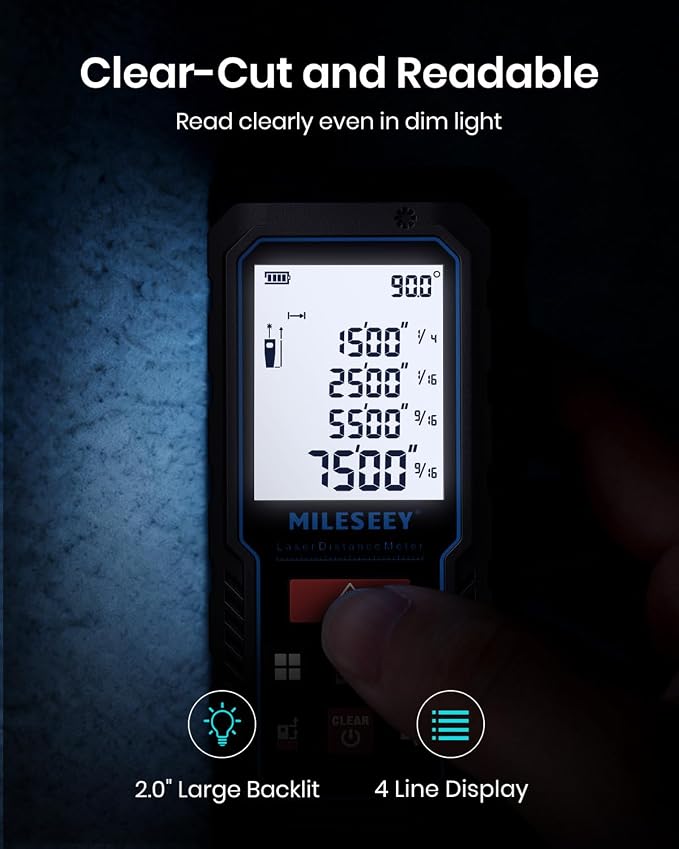 Laser Measure Device, MiLESEEY 393ft Digital Laser Tape Measure