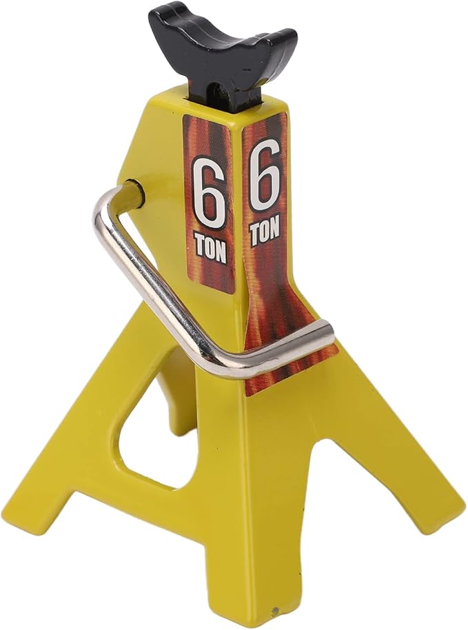 Simulation Jack Stand 75mm~102mm Adjustable Height RC Jack Stand Climbing Car Simulation Decorative Accessory Mini Lifting Jack for SCX10 D90 1/10 RC Car(Yellow)