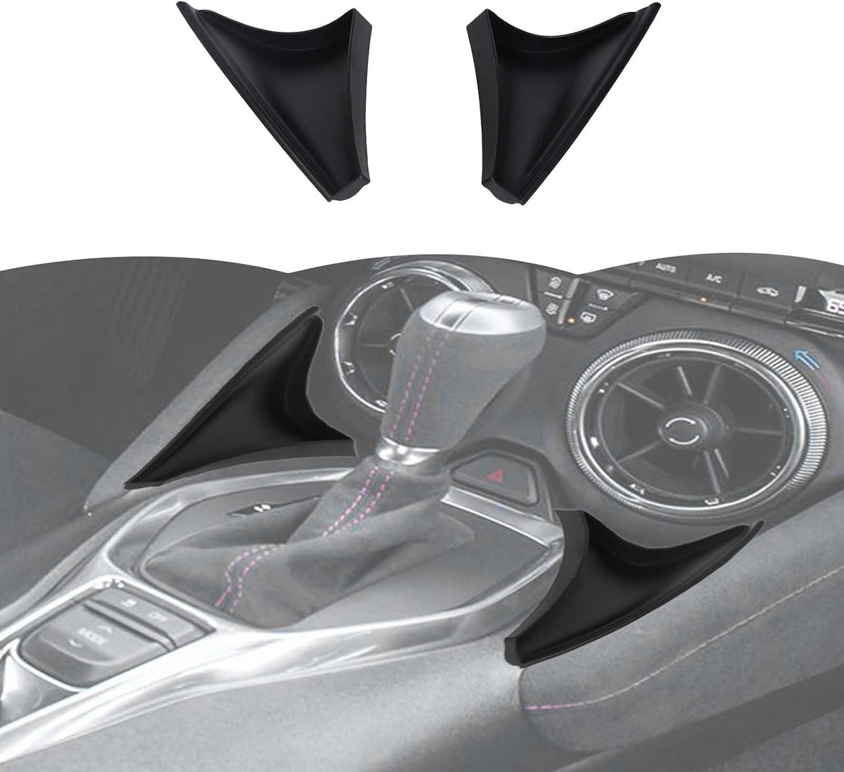 RT-TCZ Center Console Gear Shift Storage Box Tray Organizer Accessories Compatible with Chevy Camaro 2016-2024,2PCS