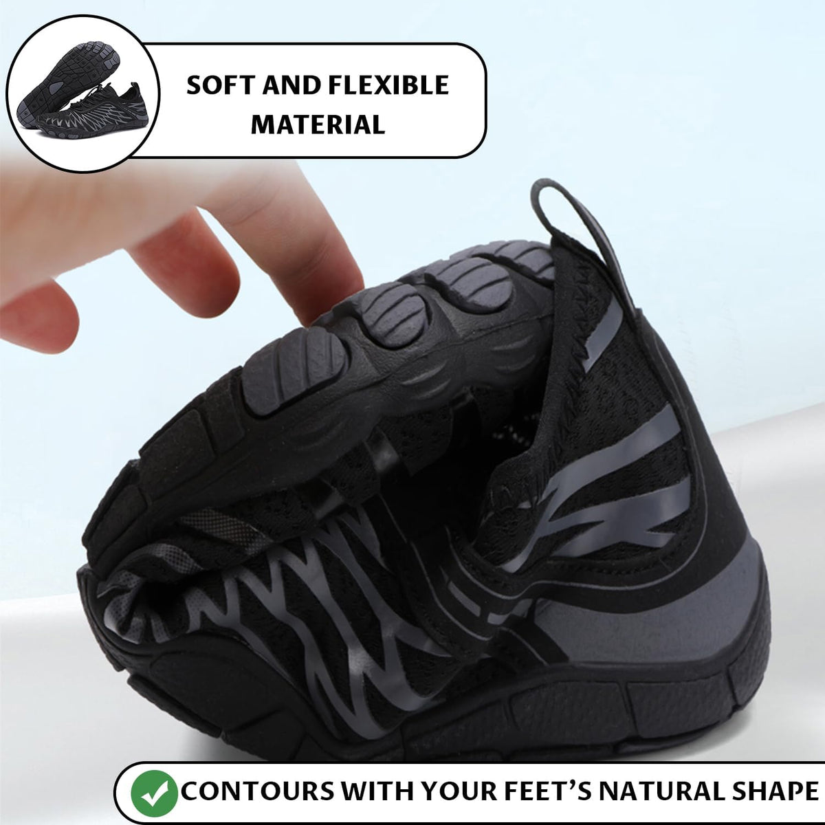 Skiennix Barefoot Shoes - Comfortable Non-Slip Hiking Footwear | Wide Toe Box for Men & Women
