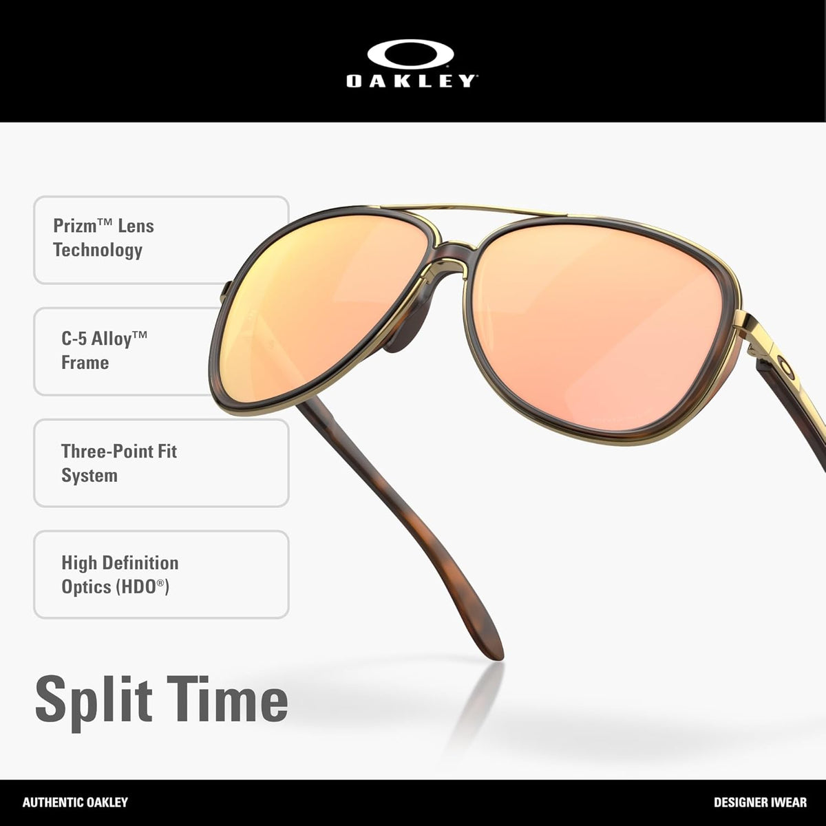 Oakley Women's Aviator Sunglasses - Stylish Split Time Design for Ultimate UV Protection