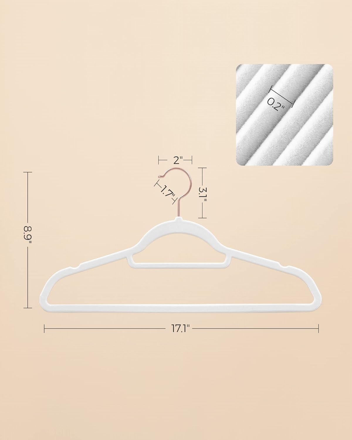SONGMICS Velvet Hangers, Set of 50, Non-Slip, Space-Saving
