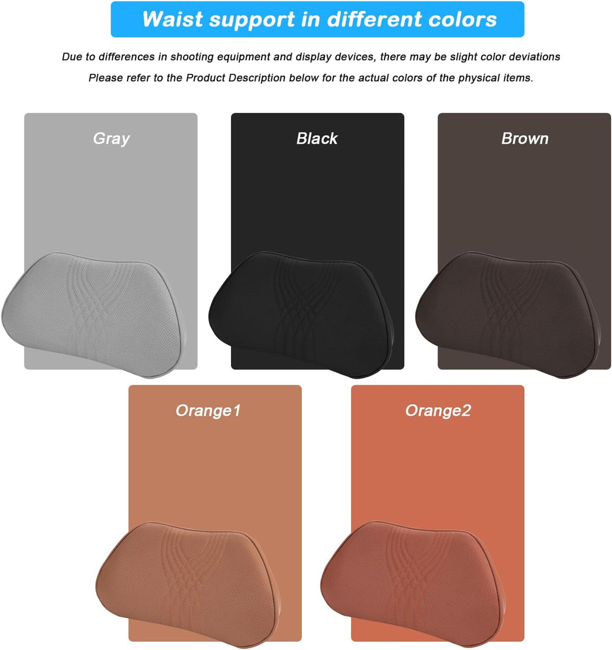 Lumbar Support Pillow for Car,Memory Foam Car Seat Back Support Pillow for Driving Ergonomic Back Cushion for Pain Relief & Sciatica Back Support for Office Chair