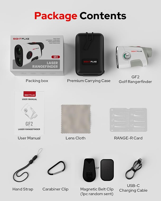 GF2 Golf Rangefinder with Slope, 1300 Yards Laser Range Finder, 7.5X