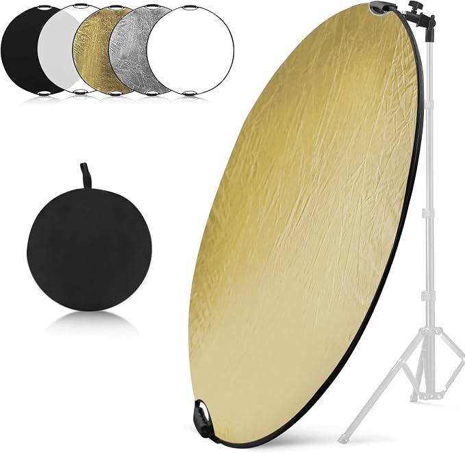 Wellmaking 43Inch/110cm Photography Light Reflector, Portable Foldable 5 in 1