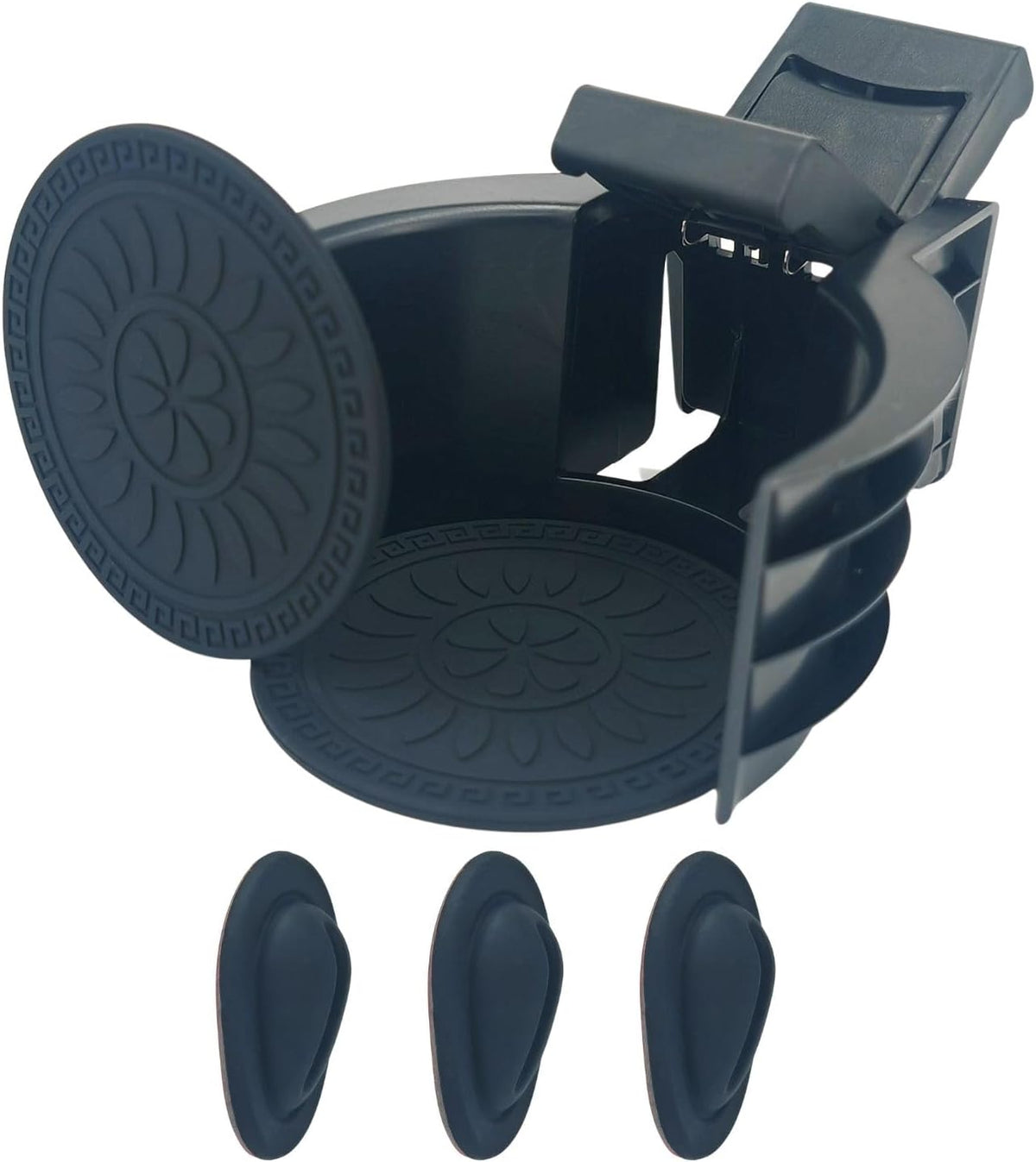 Cup Holder Insert for Toyota Highlander 2014-2021 - Includes Anti-Slip Rubber Coaster & Small Bottle Position Limiter - Car Accessory Upgrade Kit