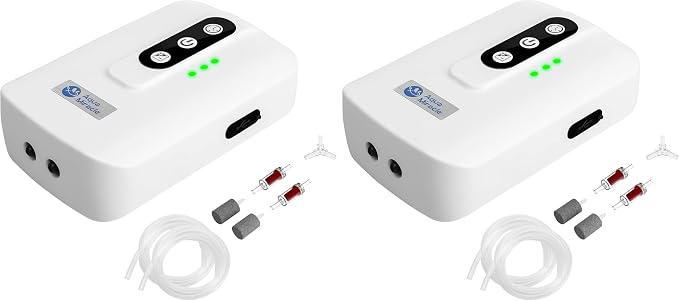 AquaMiracle Lithium Battery Powered Portable Aquarium Air Pump for Fish Tank, USB Rechargeable Aquarium Bubbler Aerator for Outdoor Fishing, Power Outages and Emergency