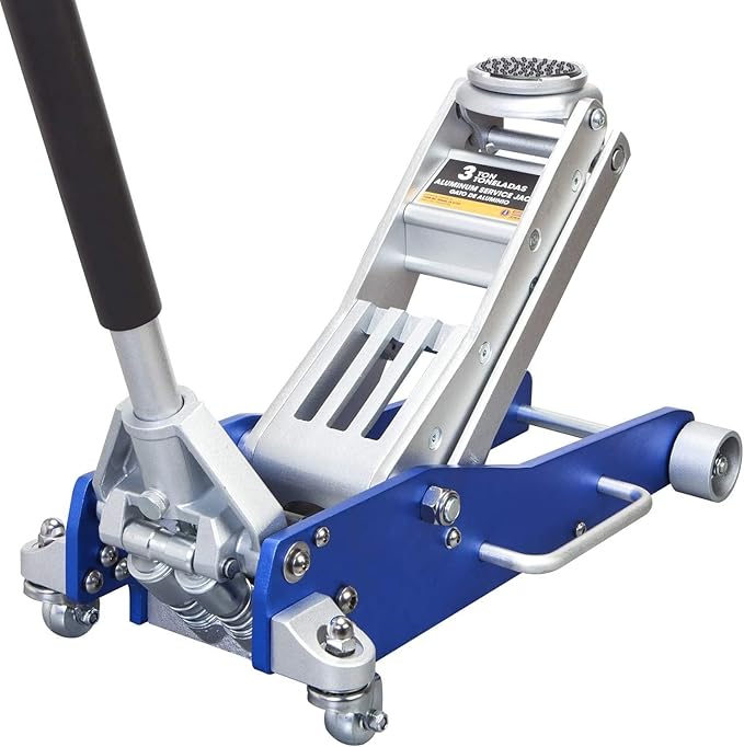 Big RED AT830003XLUR Economic Aluminum Quick Lift Low Profile Garage Jack, 3 Ton (6000 lb), Blue