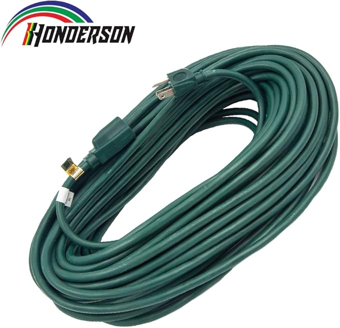 75FT Outdoor Extension Cord-16/3 SJTW Durable Green Extension Cable with 3 Prong Grounded Plug for Safety,Great for Outside Christmas Decorations
