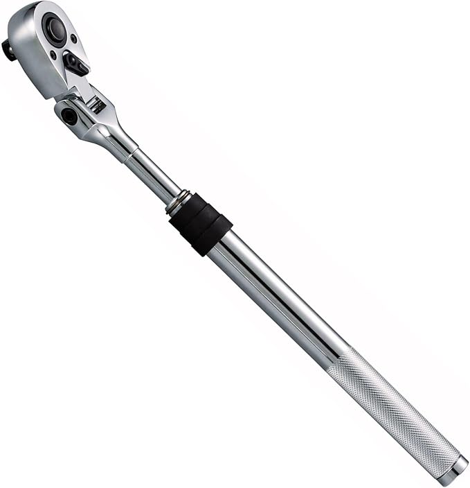 3/8" Drive Ratchet – 10–13.8" 4-Stage Extendable Handle, 90T Flex Head, Quick Release, Chrome Vanadium